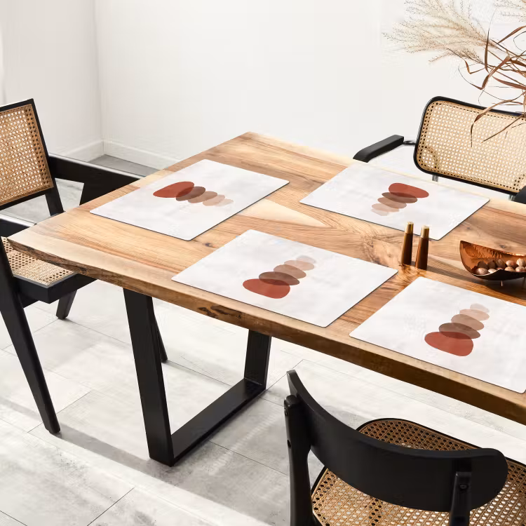 Abstractie - Gestapeld - Balans - Modern - Aardetinten Placemat vinyl groot -zzsfeer4_Kitchenyeah-website