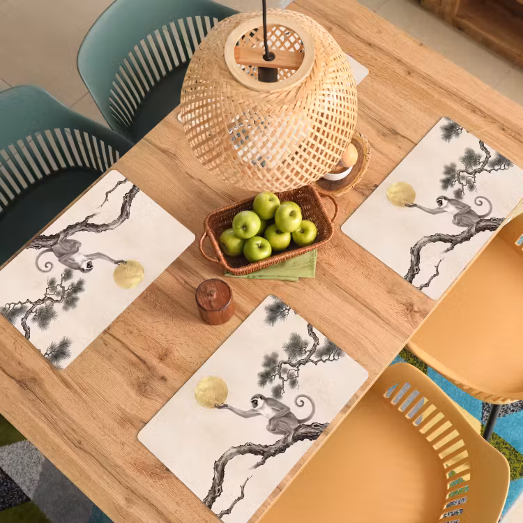 Aap - Maan - Goud Placemat vinyl groot -zzsfeer5_Kitchenyeah-website