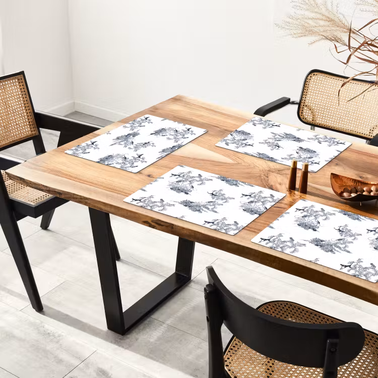 Aap - Palmboom - Blauw Placemat vinyl groot 368 -zzsfeer4_Kitchenyeah-website