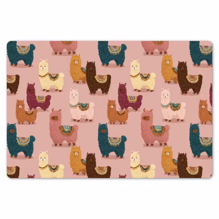 Alpaca's - Patroon - Kleurrijk Placemat vinyl groot 368 -zzsfeer1_Kitchenyeah-website