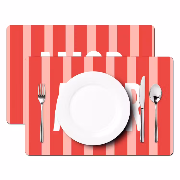 Amor - Strepen - Rood - Roze Placemat vinyl groot -zzsfeer2_Kitchenyeah-website
