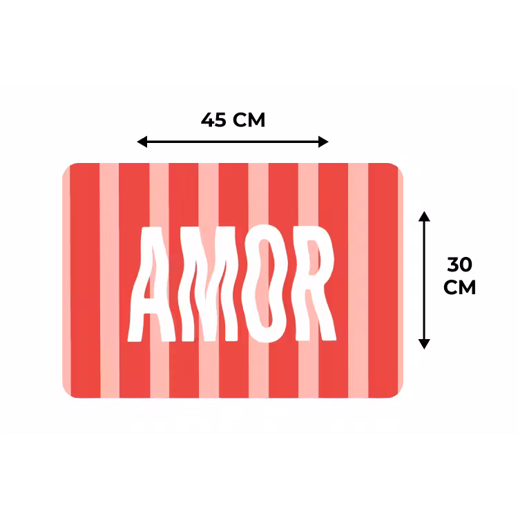 Amor - Strepen - Rood - Roze Placemat vinyl groot -specs