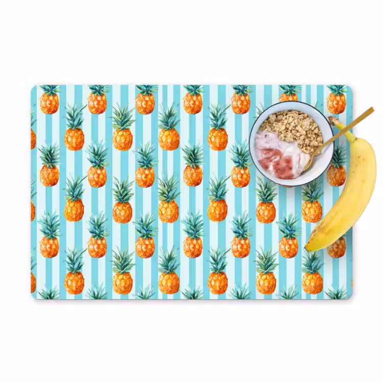 Ananas - Strepen - Groen Placemat vinyl groot 368 -zzzproduct_Kitchenyeah-website