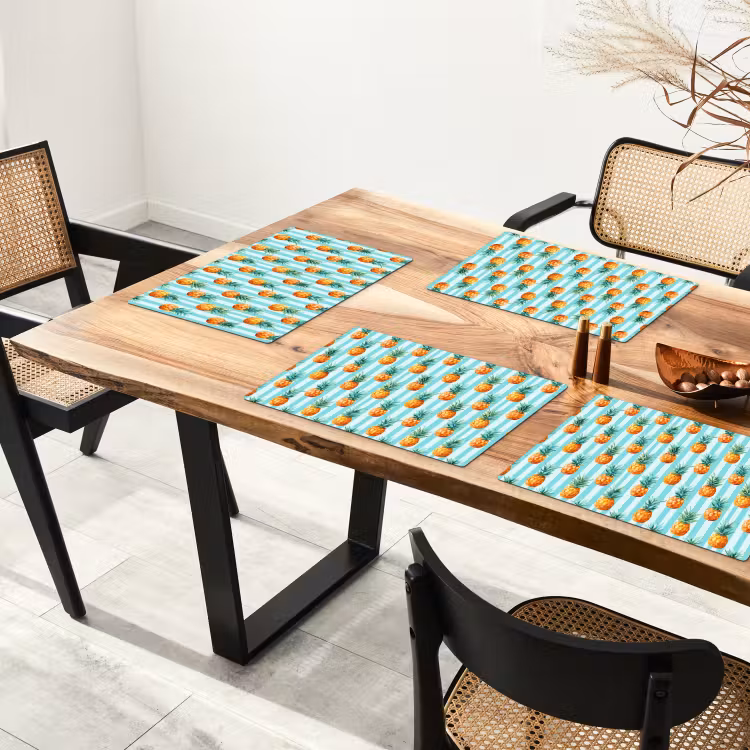 Ananas - Strepen - Groen Placemat vinyl groot 368 -zzsfeer4_Kitchenyeah-website