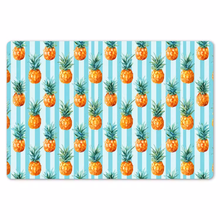 Ananas - Strepen - Groen Placemat vinyl groot 368 -zzsfeer1_Kitchenyeah-website