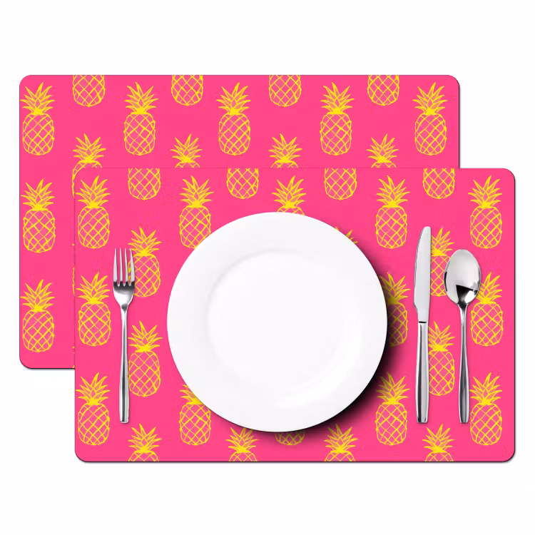 Ananas - Trendy - Roze Placemat vinyl groot 368 -zzsfeer2_Kitchenyeah-website
