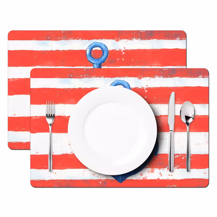 Anker - Verfspatten - Rood - Blauw Placemat vinyl groot -zzsfeer2_Kitchenyeah-website