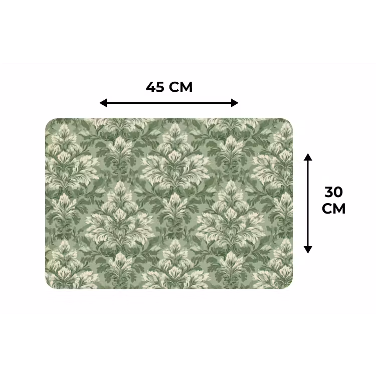 Sierlijk - Lichtgroen - Planten - Patroon - Getailleerd Placemat vinyl groot 368 -specs