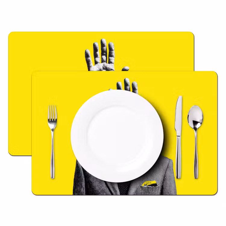 Pak - Hand - Geel Placemat vinyl groot -zzsfeer2_Kitchenyeah-website