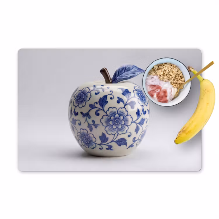 Appel - Blauw - Klassiek Placemat vinyl groot -zzzproduct_Kitchenyeah-website