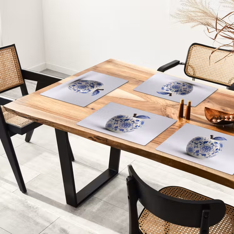 Appel - Blauw - Klassiek Placemat vinyl groot -zzsfeer4_Kitchenyeah-website