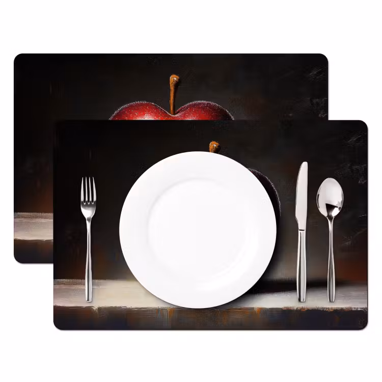 Apple - Hart - Rood Placemat vinyl groot -zzsfeer2_Kitchenyeah-website