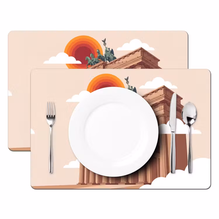 Architectuur - Brandenburg - Berlijn - Zonsondergang - Historisch Placemat vinyl groot -zzsfeer2_Kitchenyeah-website