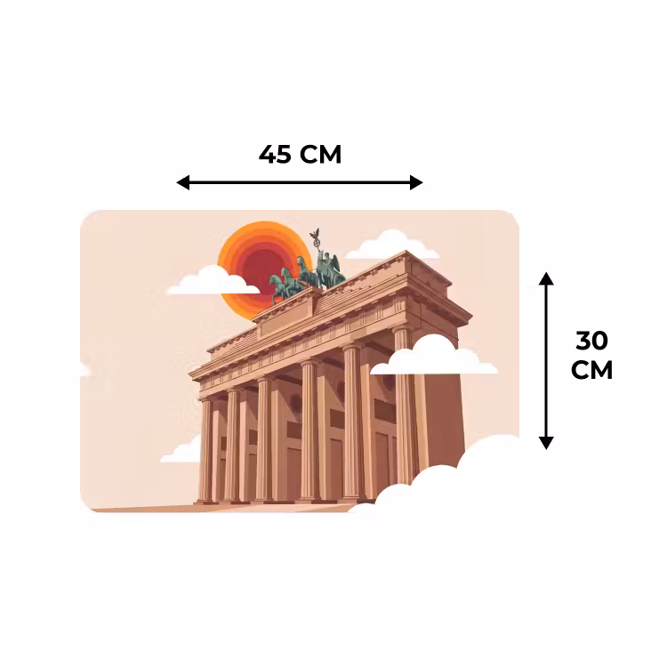 Architectuur - Brandenburg - Berlijn - Zonsondergang - Historisch Placemat vinyl groot -specs