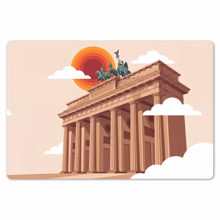 Architectuur - Brandenburg - Berlijn - Zonsondergang - Historisch Placemat vinyl groot -zzsfeer1_Kitchenyeah-website