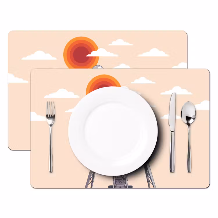 Architectuur - Geometrie - Stad - Modern - Grijs Placemat vinyl groot -zzsfeer2_Kitchenyeah-website