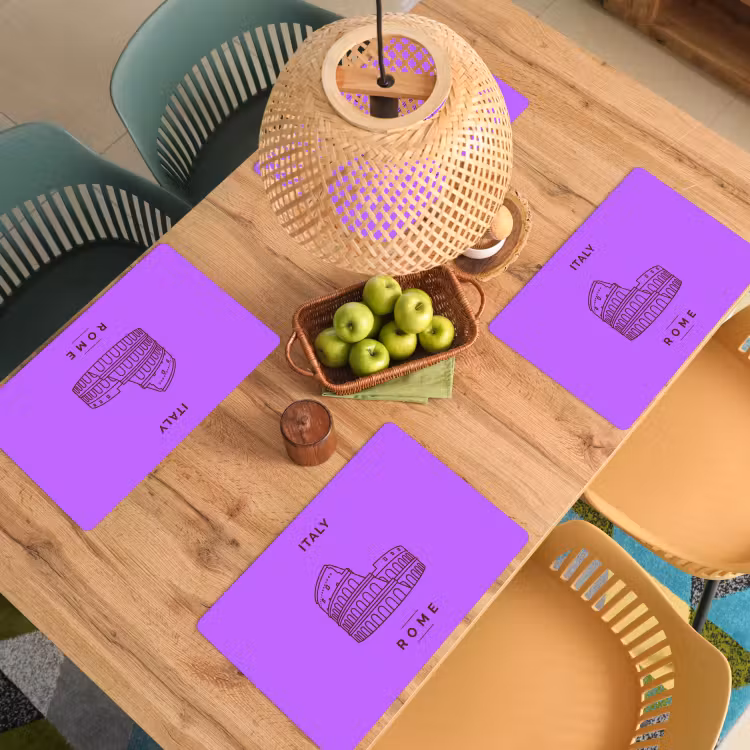 Architectuur - Colosseum - Rome - Minimalistisch - Paars Placemat vinyl groot -zzsfeer5_Kitchenyeah-website