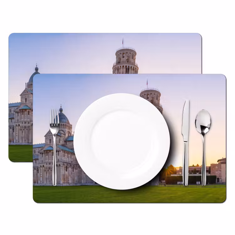Architectuur - Toren - Pisa - Italië - Zonsondergang Placemat vinyl groot -zzsfeer2_Kitchenyeah-website