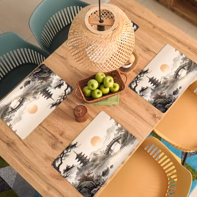 Azië - Landschap - Kleurrijk Placemat vinyl groot -zzsfeer5_Kitchenyeah-website