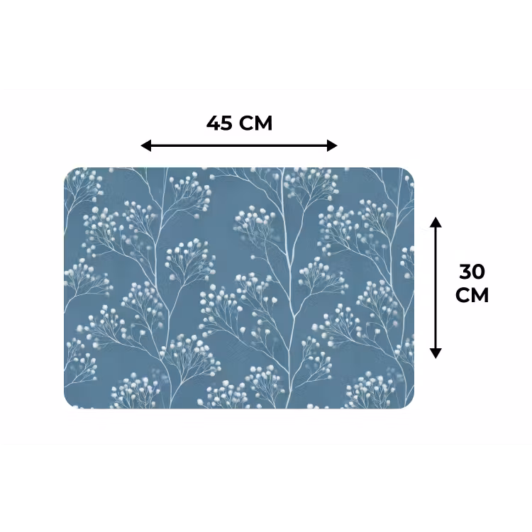 Takken - Bessen - Patroon - Lichtblauw Placemat vinyl groot 368 -specs