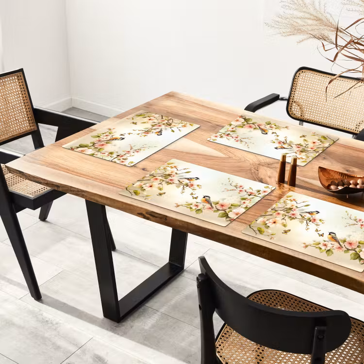 Takken - Bloemen - Vogeltjes - Roze Placemat vinyl groot -zzsfeer4_Kitchenyeah-website