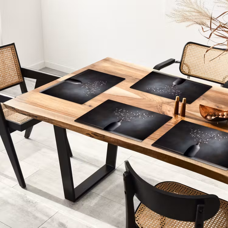 Takken - Vaas - Bolletjes - Wit Placemat vinyl groot -zzsfeer4_Kitchenyeah-website