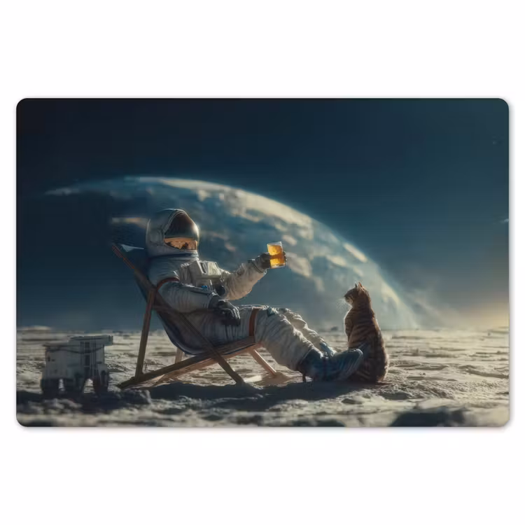Astronaut - Kat - Glas - Stoel Placemat vinyl groot -zzsfeer1_Kitchenyeah-website