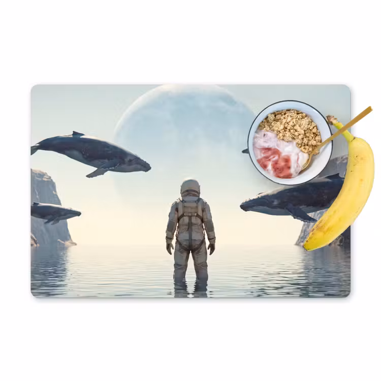 Tischset - 6 Stück - Astronaut – Wal – Fantasie - Ruimtevaarder - Walvis - Fantasie Placemat vinyl groot