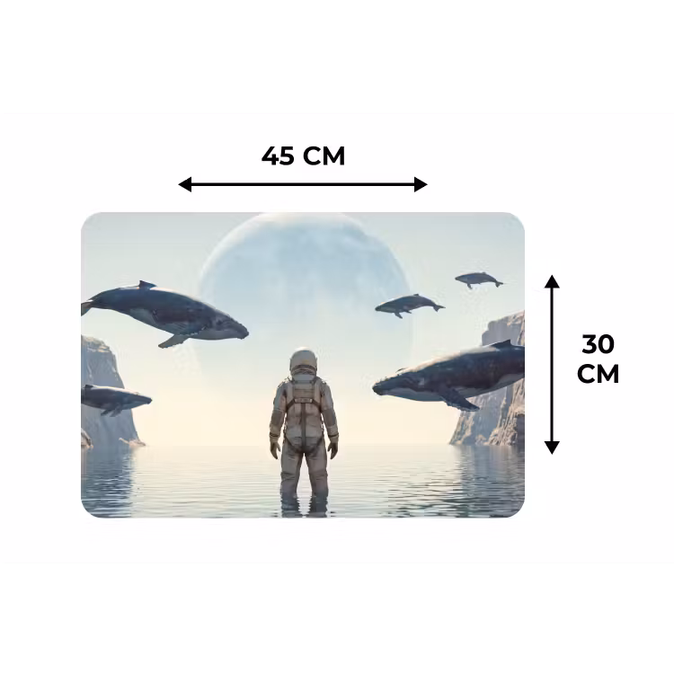 Tischset - 6 Stück - Astronaut – Wal – Fantasie - Ruimtevaarder - Walvis - Fantasie Placemat vinyl groot