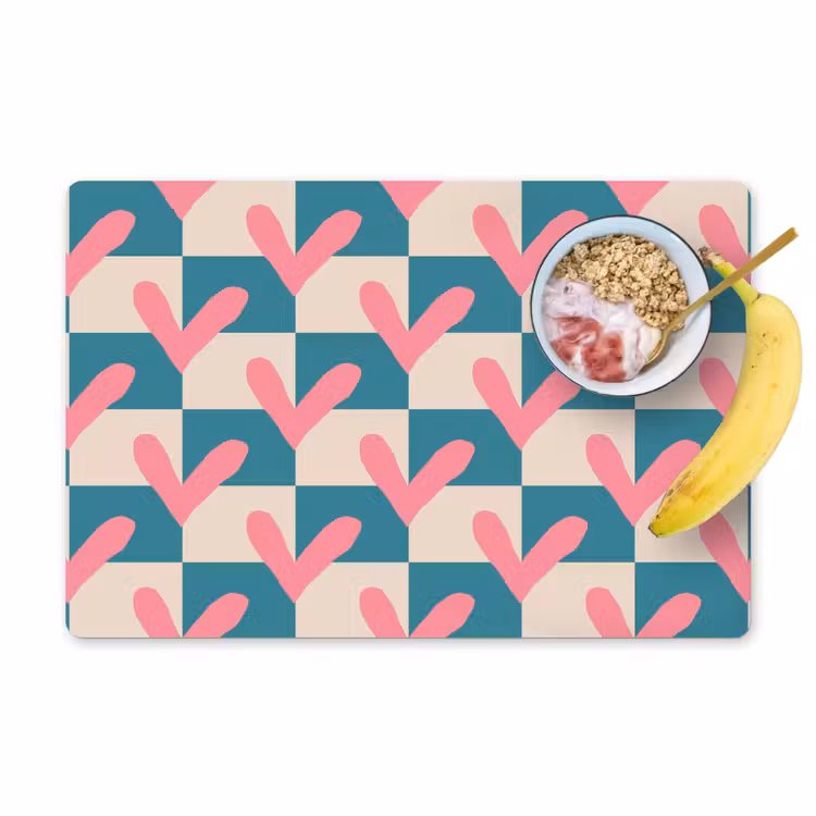 Vlakken - Hartjes - Patroon - Retro Placemat vinyl groot 368 -zzzproduct_Kitchenyeah-website