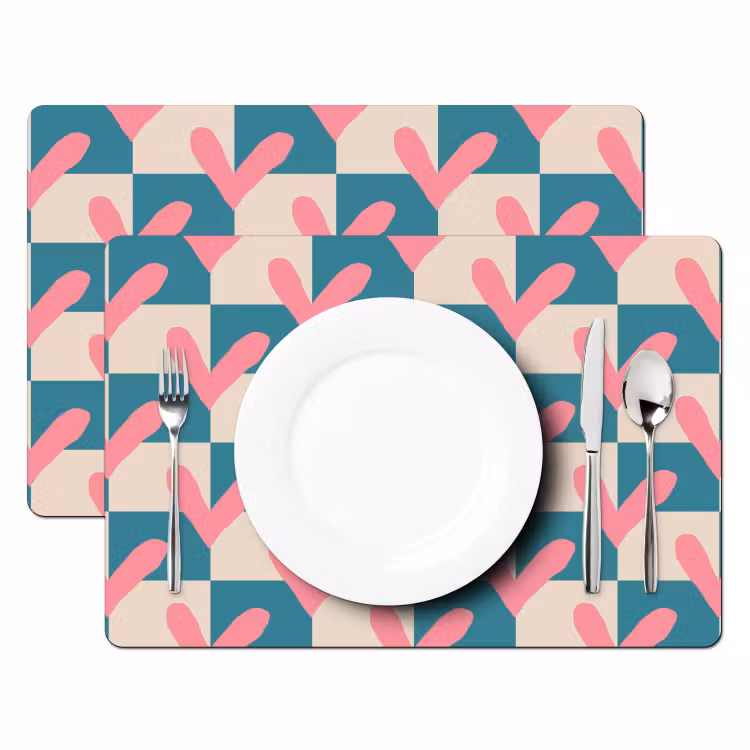 Vlakken - Hartjes - Patroon - Retro Placemat vinyl groot 368 -zzsfeer2_Kitchenyeah-website