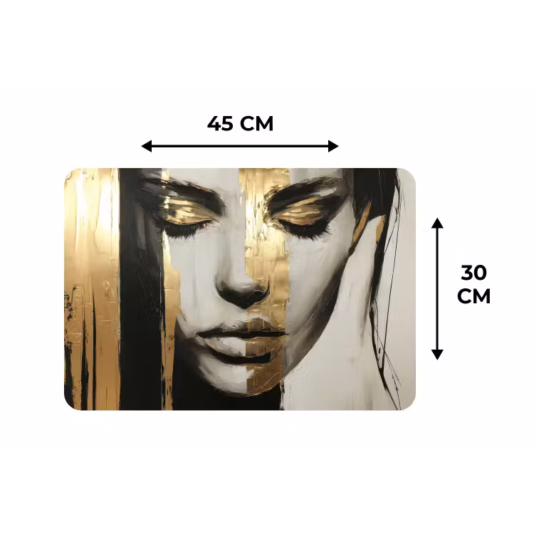 Ogen - Gezicht - Goud - Strepen Placemat vinyl groot -specs