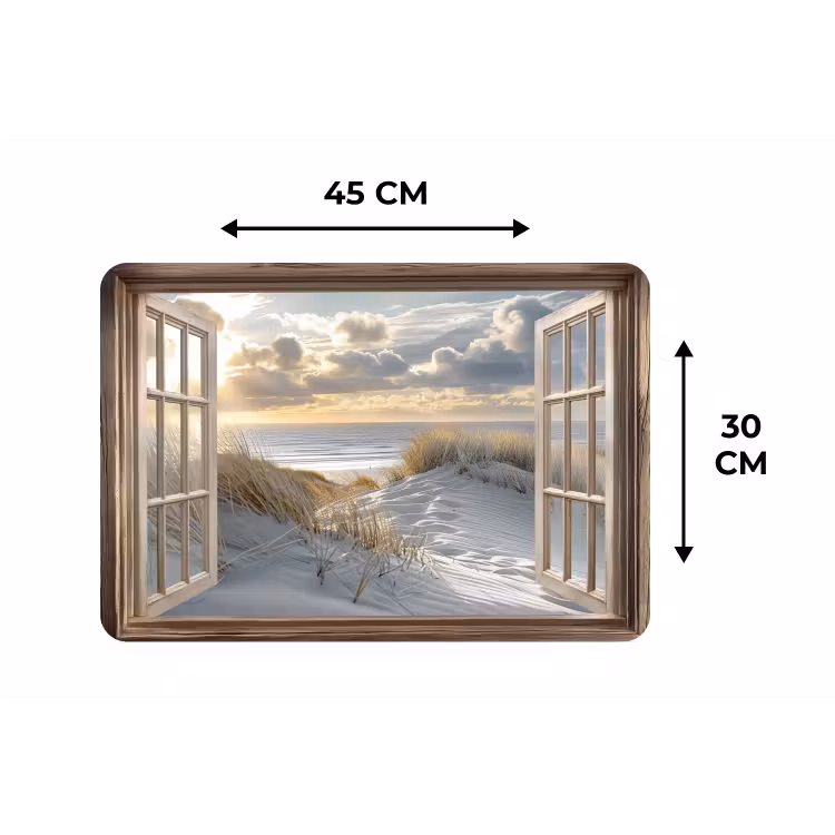 Doorkijk - Strand - Duinen - Zee - Natuur Placemat vinyl groot -specs