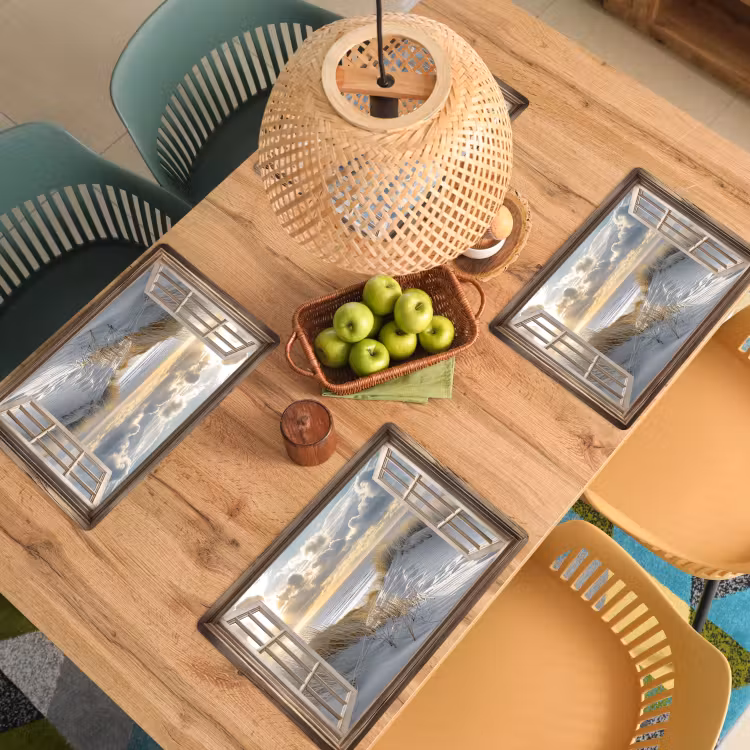 Doorkijk - Strand - Duinen - Zee - Natuur Placemat vinyl groot -zzsfeer5_Kitchenyeah-website