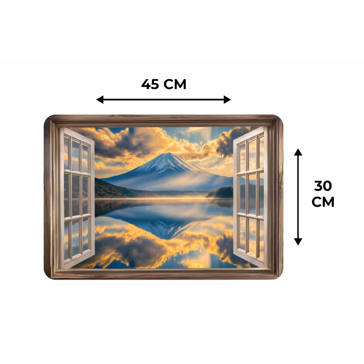 Doorkijk - Landschap - Bergen - Uitzicht - Raam Placemat vinyl groot -specs