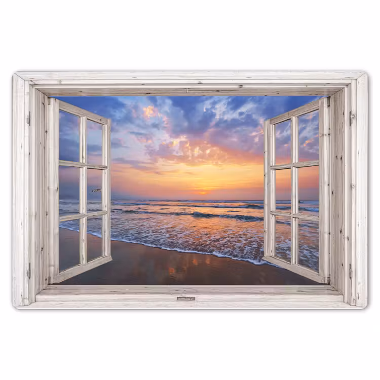 Doorkijk - Zee - Strand - Zonsondergang - Blauw Placemat vinyl groot -zzsfeer1_Kitchenyeah-website
