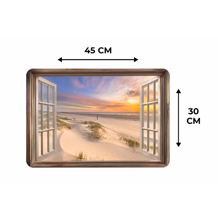 Doorkijk - Strand - Duinen - Natuur - Landschap Placemat vinyl groot -specs