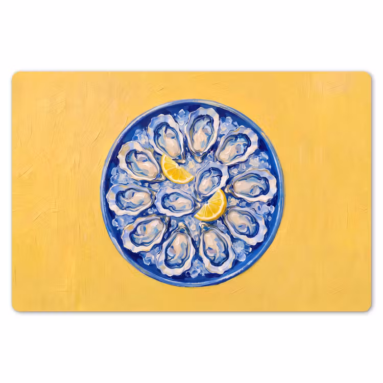 Oesters - Citroen - IJs - Modern - Geel Placemat vinyl groot -zzsfeer1_Kitchenyeah-website