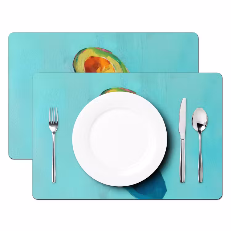 Avocado - Groen - Pit - Schaduw Placemat vinyl groot -zzsfeer2_Kitchenyeah-website