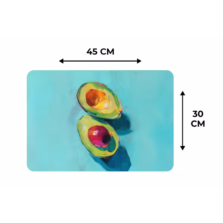 Avocado - Groen - Pit - Schaduw Placemat vinyl groot -specs