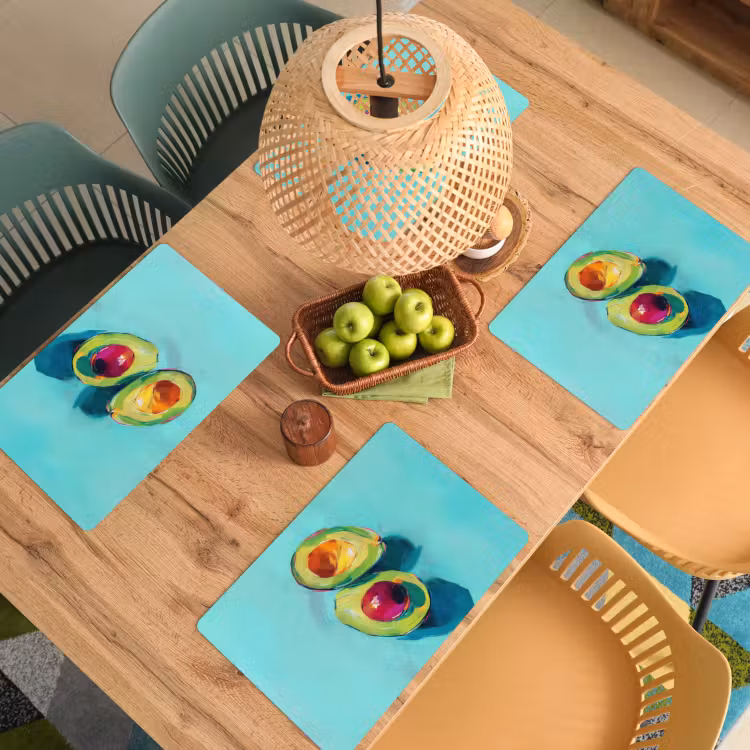 Avocado - Groen - Pit - Schaduw Placemat vinyl groot -zzsfeer5_Kitchenyeah-website