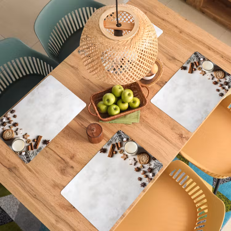 Bakken - Kaneel - Licht - Winter Placemat vinyl groot -zzsfeer5_Kitchenyeah-website