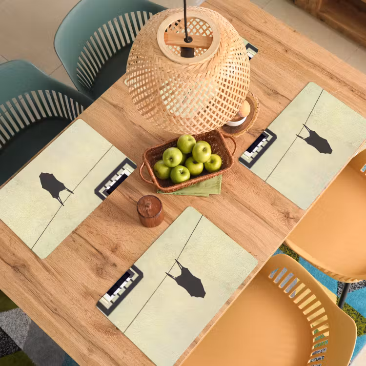 Badpak - Schaduw - Muur - Zomer - Minimalistisch Placemat vinyl groot -zzsfeer5_Kitchenyeah-website