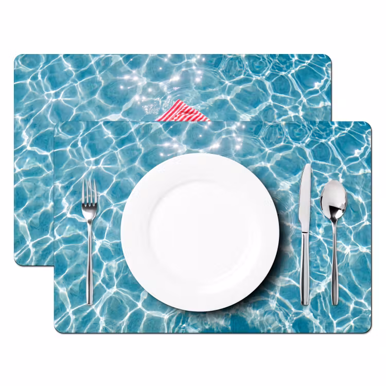 Zwemkleding - Gestreept - Water - Zomer - Rood-wit Placemat vinyl groot -zzsfeer2_Kitchenyeah-website