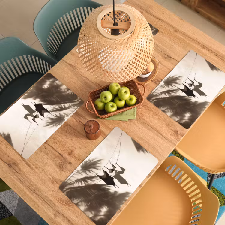 Badkleding - Palmbomen - Schaduw - Tropisch Placemat vinyl groot -zzsfeer5_Kitchenyeah-website