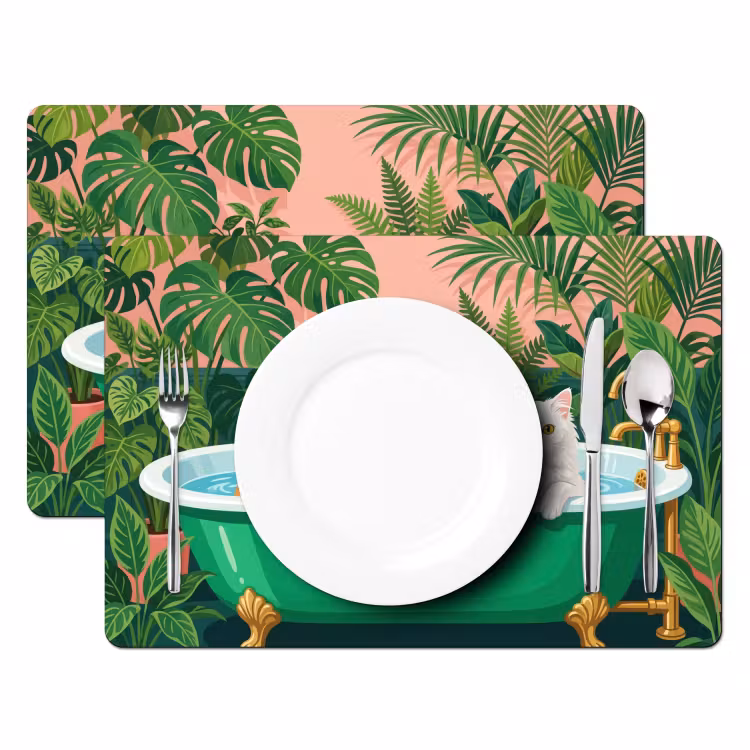 Badkamer - Kattenparade - Kleurrijk Placemat vinyl groot -zzsfeer2_Kitchenyeah-website