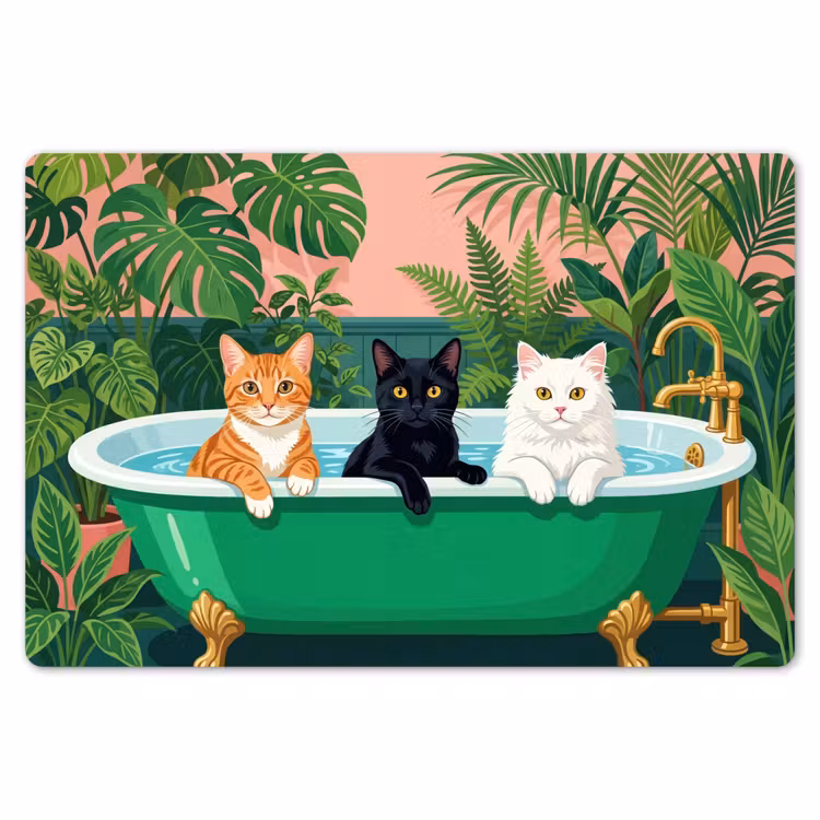 Badkamer - Kattenparade - Kleurrijk Placemat vinyl groot -zzsfeer1_Kitchenyeah-website