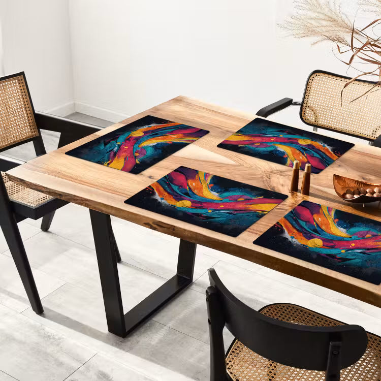 Banen - Golven - Kleurrijk - Abstract Placemat vinyl groot -zzsfeer4_Kitchenyeah-website