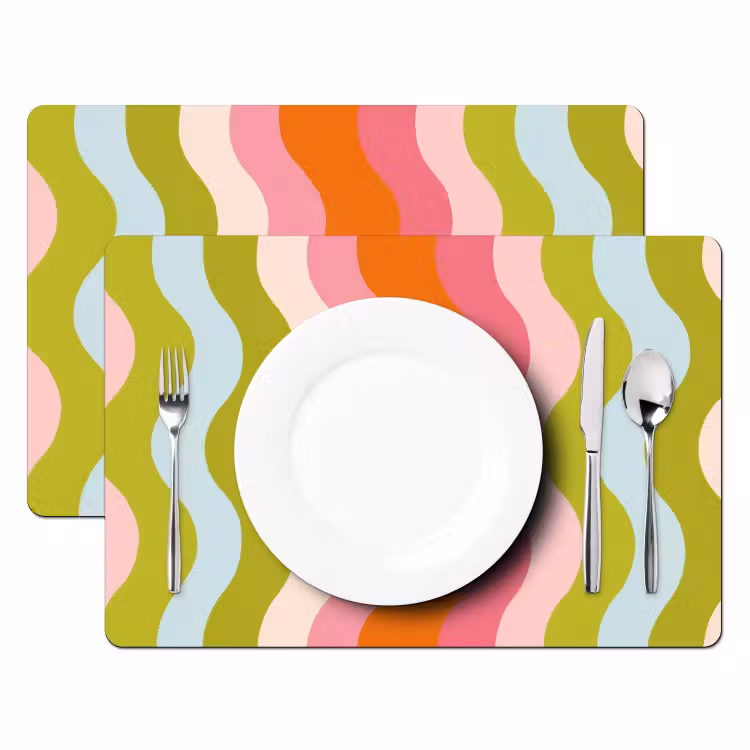 Banen - Golven - Kleurrijk - Verticaal Placemat vinyl groot -zzsfeer2_Kitchenyeah-website