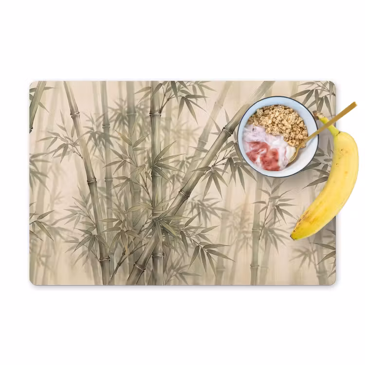 Bamboe - Bladeren - Aziatisch - Groen - Natuur Placemat vinyl groot -zzzproduct_Kitchenyeah-website